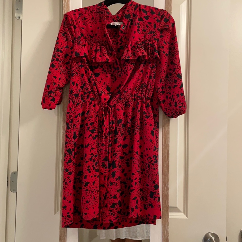 Topshop Red Patterned Dress